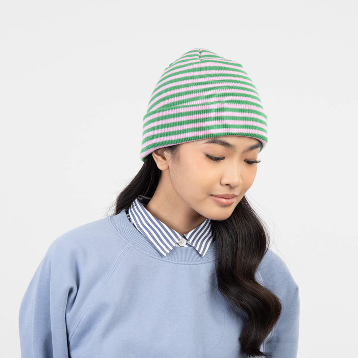 SIMPLE STRIPE KNIT BEANIE