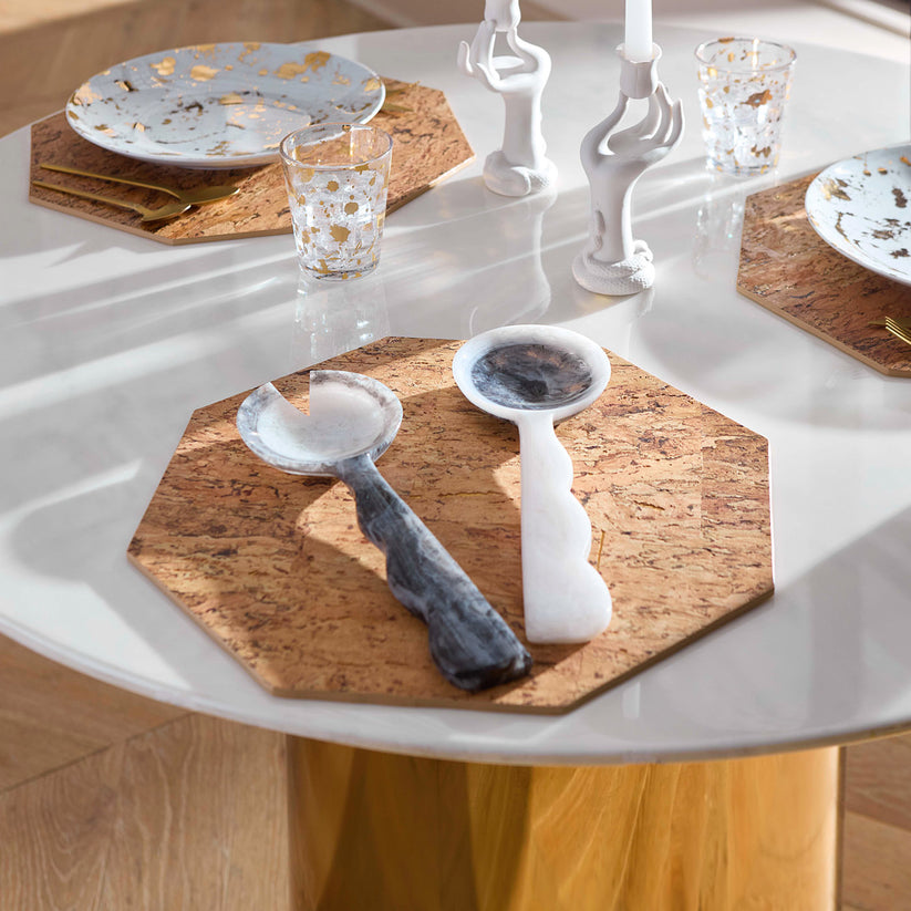 COMO RIPPLE SALAD SERVERS BLACK/WHITE