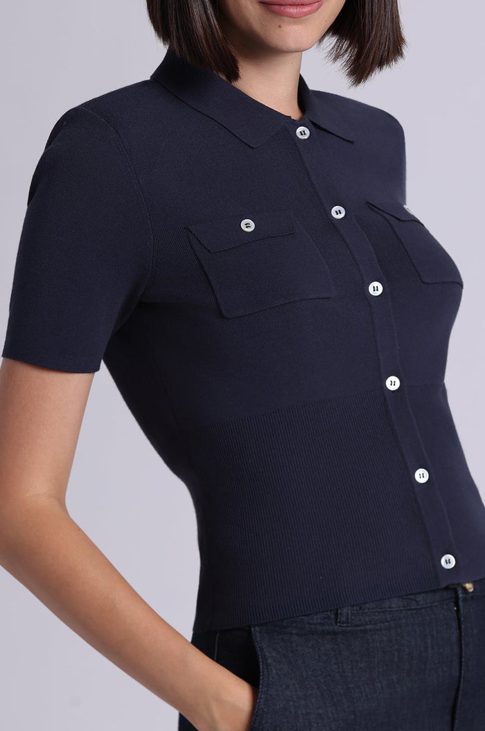 VISCOSE SHORT SLEEVE COLLARED SHIRT