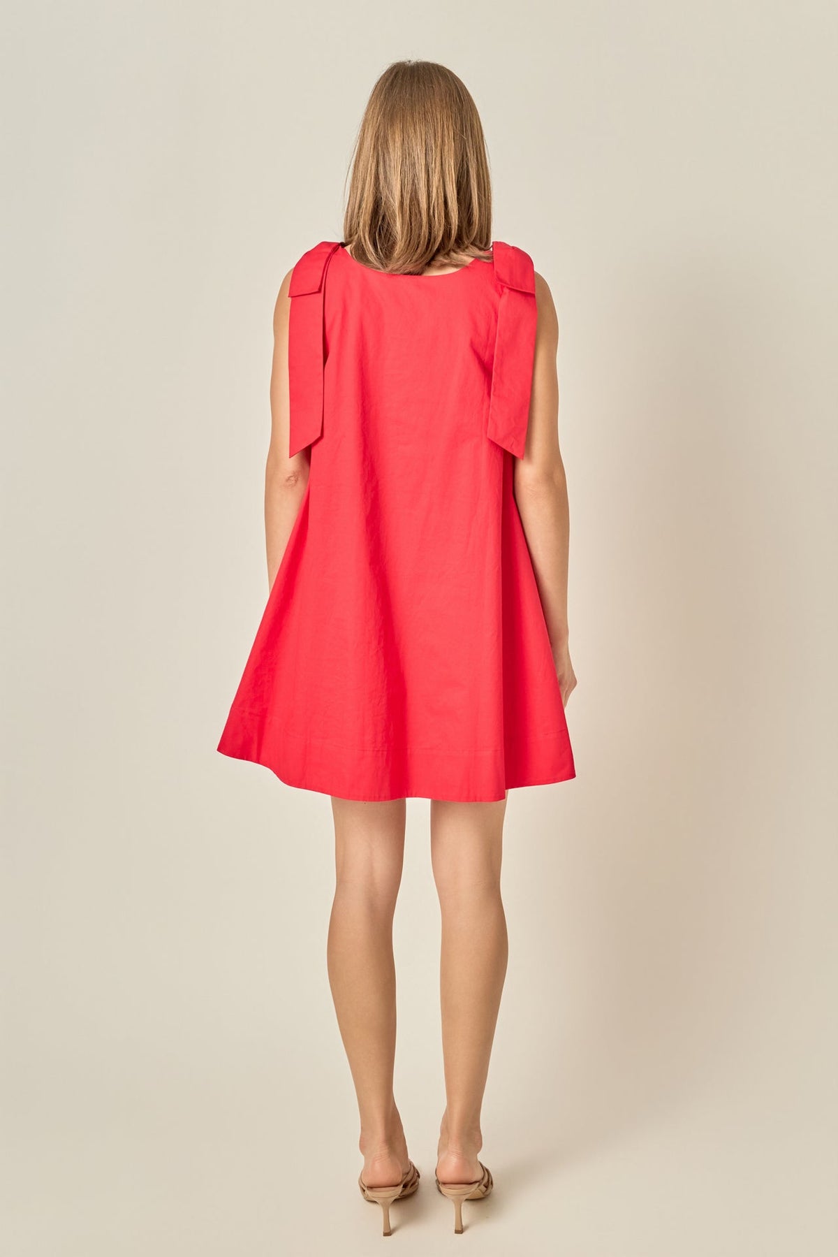 BOW SLEEVELESS MINI DRESS