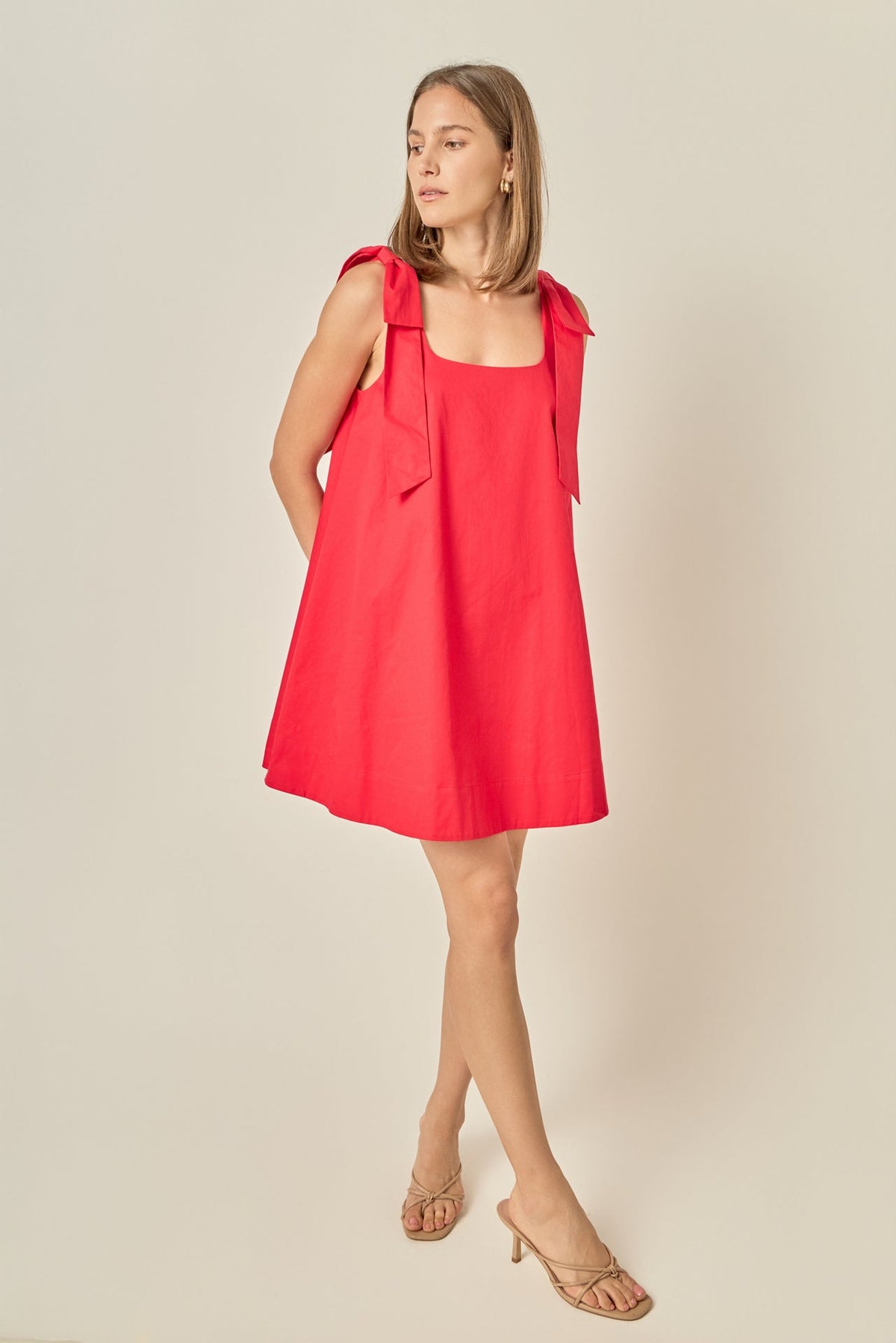 BOW SLEEVELESS MINI DRESS
