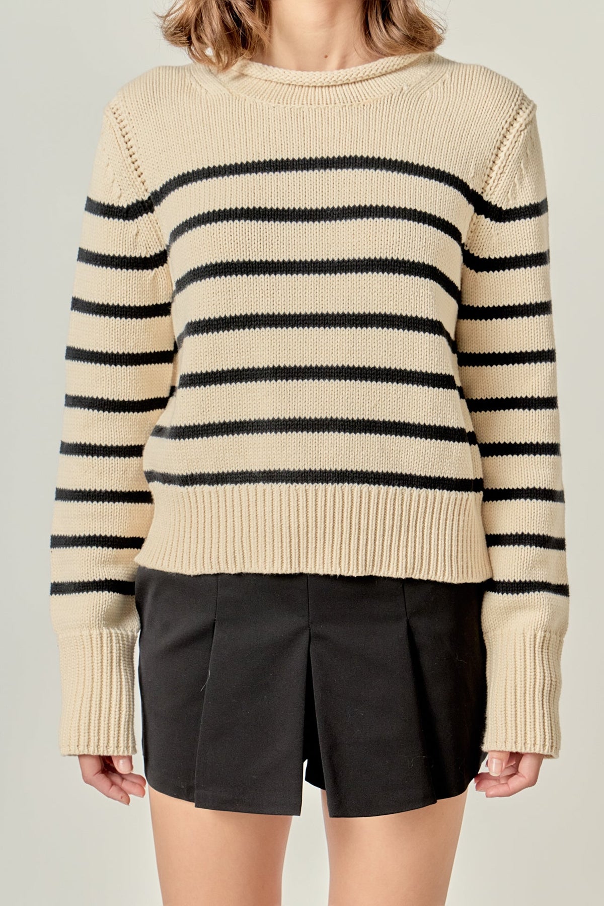 ROLLNECK STRIPE SWEATER
