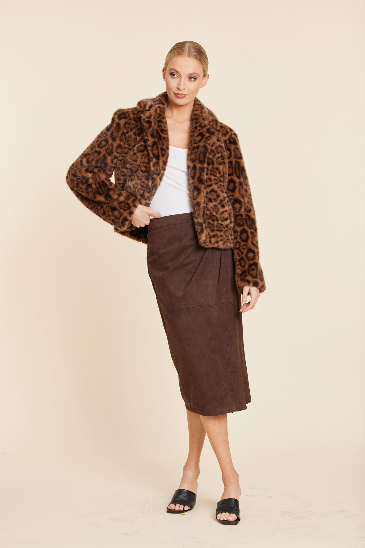 FAUX FUR NOTCH COLLAR JACKET