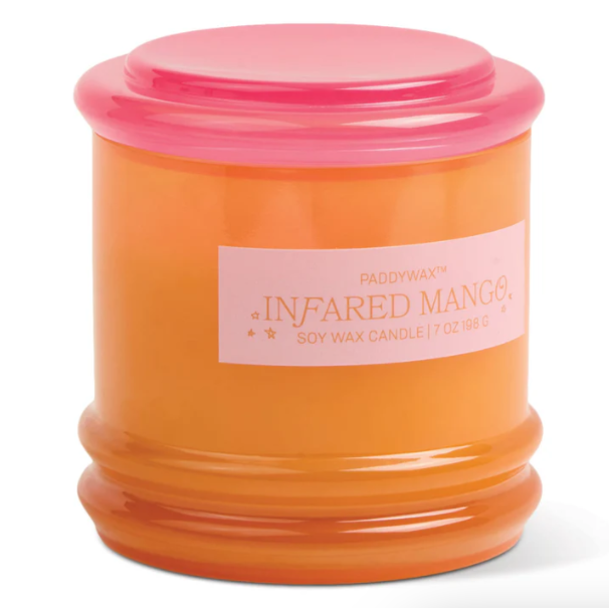 STACKED GLASS CANDLE INFRARED MANGO