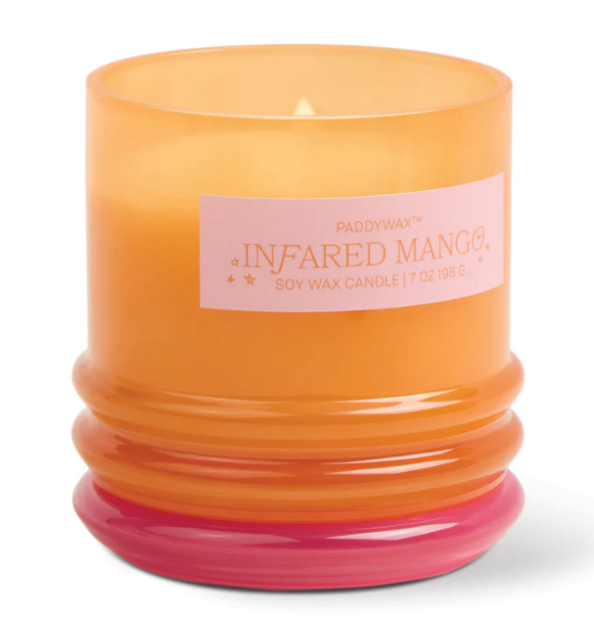 STACKED GLASS CANDLE INFRARED MANGO