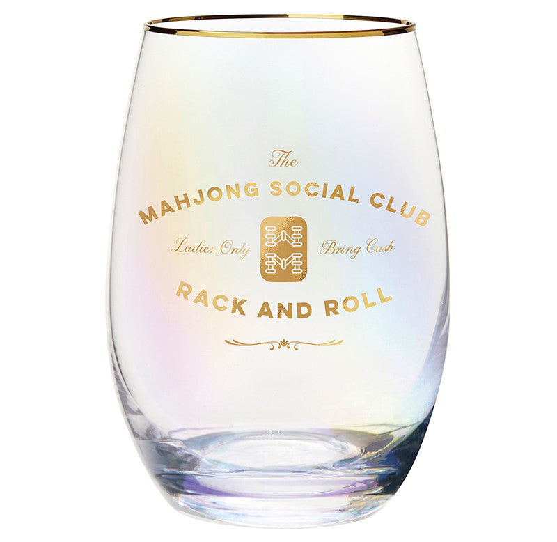 MAHJONG SOCIAL CLUB WINE GLASS