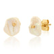 GOLD BALL CENTER PEARL STUD