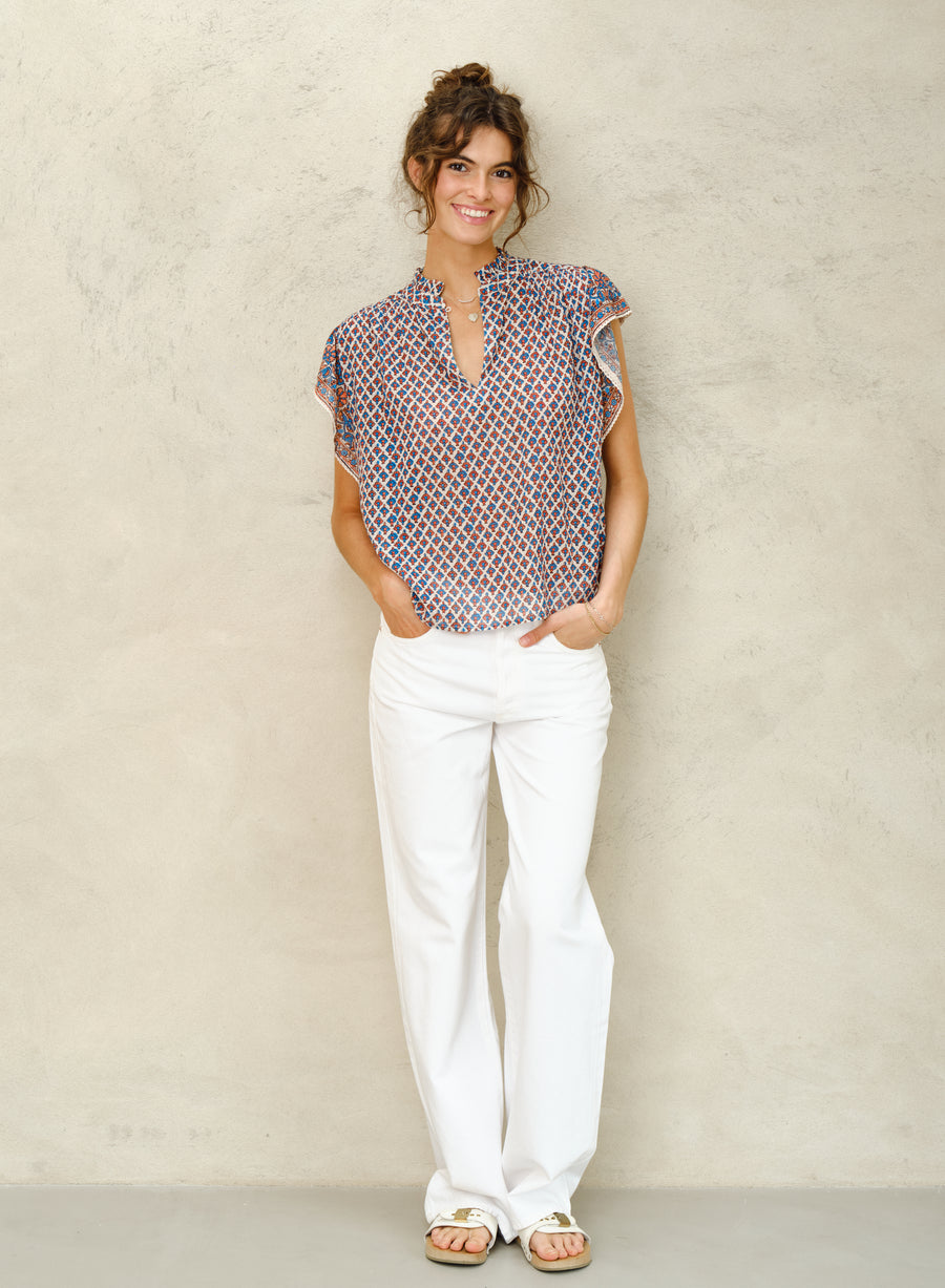 VITI PRINT SHORT SLEEVE TOP