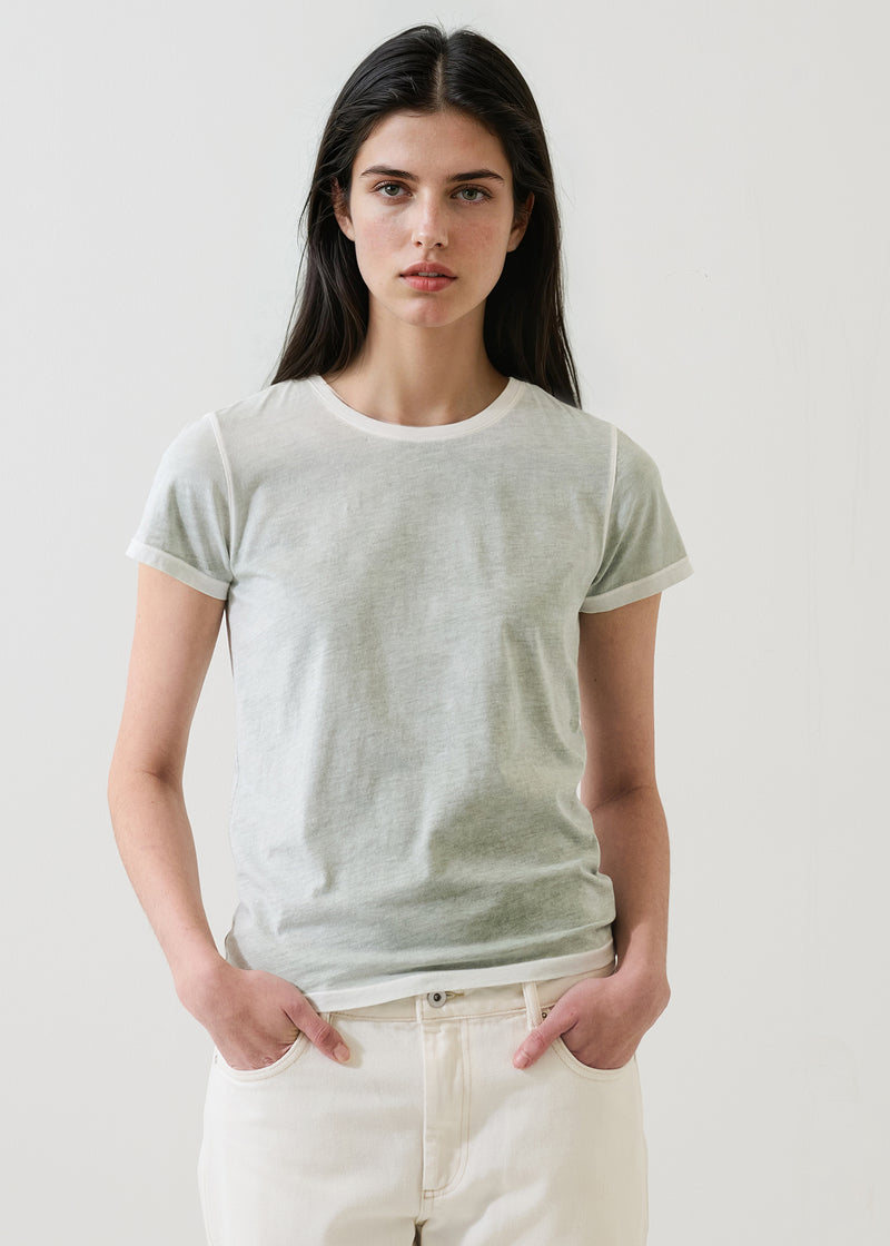 SHORT SLEEVE PIMA CLASSIC REVERSE SPRAY CREW