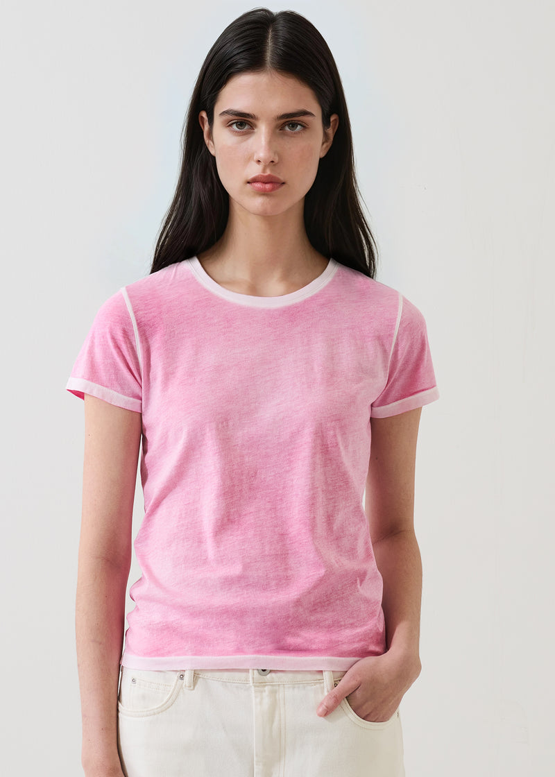 SHORT SLEEVE PIMA CLASSIC REVERSE SPRAY CREW