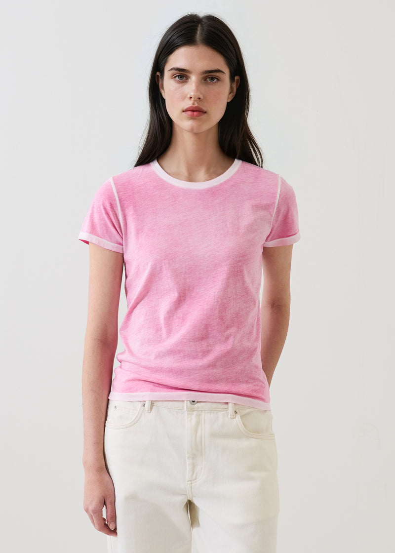 SHORT SLEEVE PIMA CLASSIC REVERSE SPRAY CREW