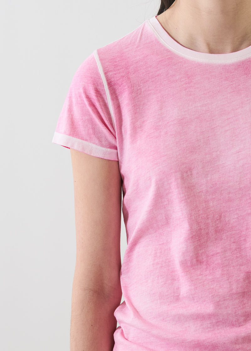 SHORT SLEEVE PIMA CLASSIC REVERSE SPRAY CREW