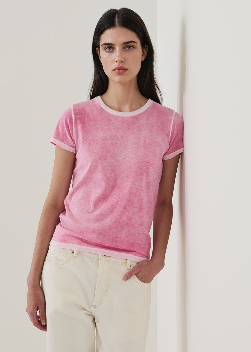 SHORT SLEEVE PIMA CLASSIC REVERSE SPRAY CREW