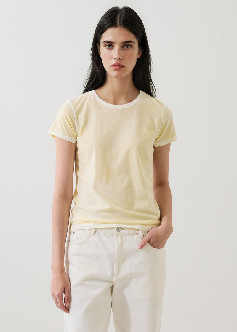 SHORT SLEEVE PIMA CLASSIC REVERSE SPRAY CREW