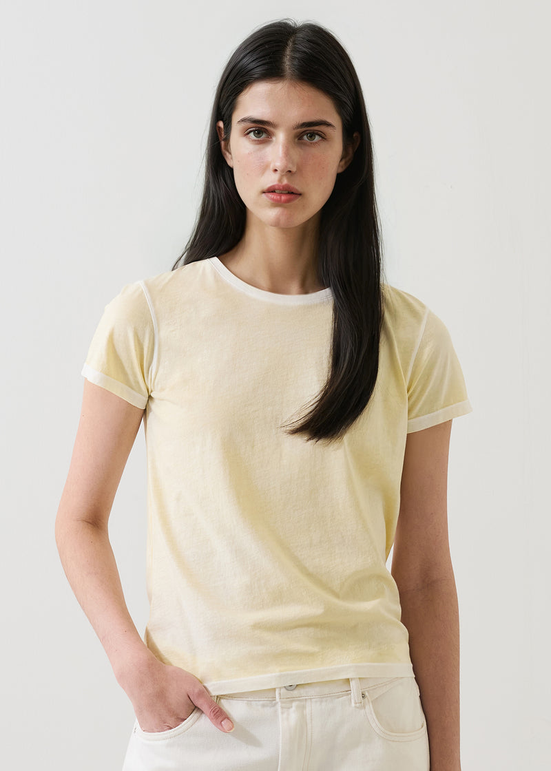 SHORT SLEEVE PIMA CLASSIC REVERSE SPRAY CREW