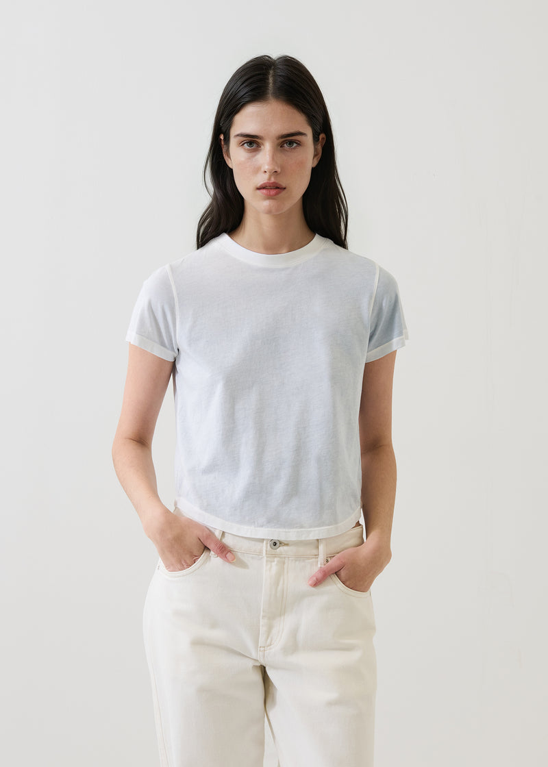 SHORT SLEEVE PIMA CLASSIC REVERSE SPRAY BABY TEE