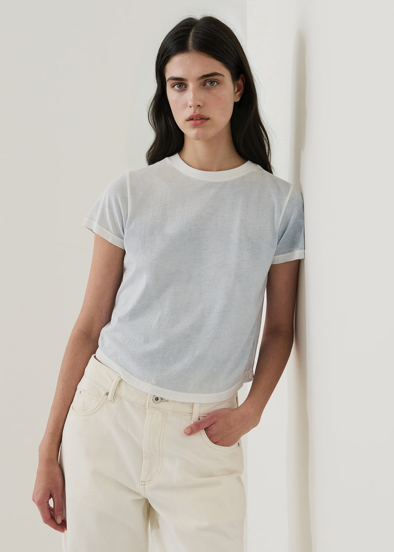 SHORT SLEEVE PIMA CLASSIC REVERSE SPRAY BABY TEE