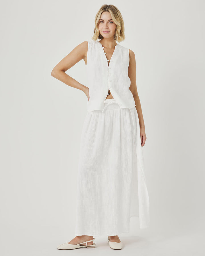 AVA GAUZE BUTTON TANK