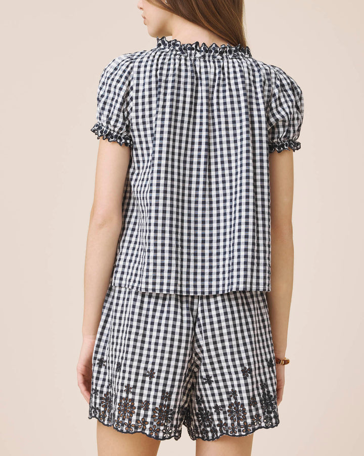 GIGI GINGHAM PUFF SLEEVE TOP