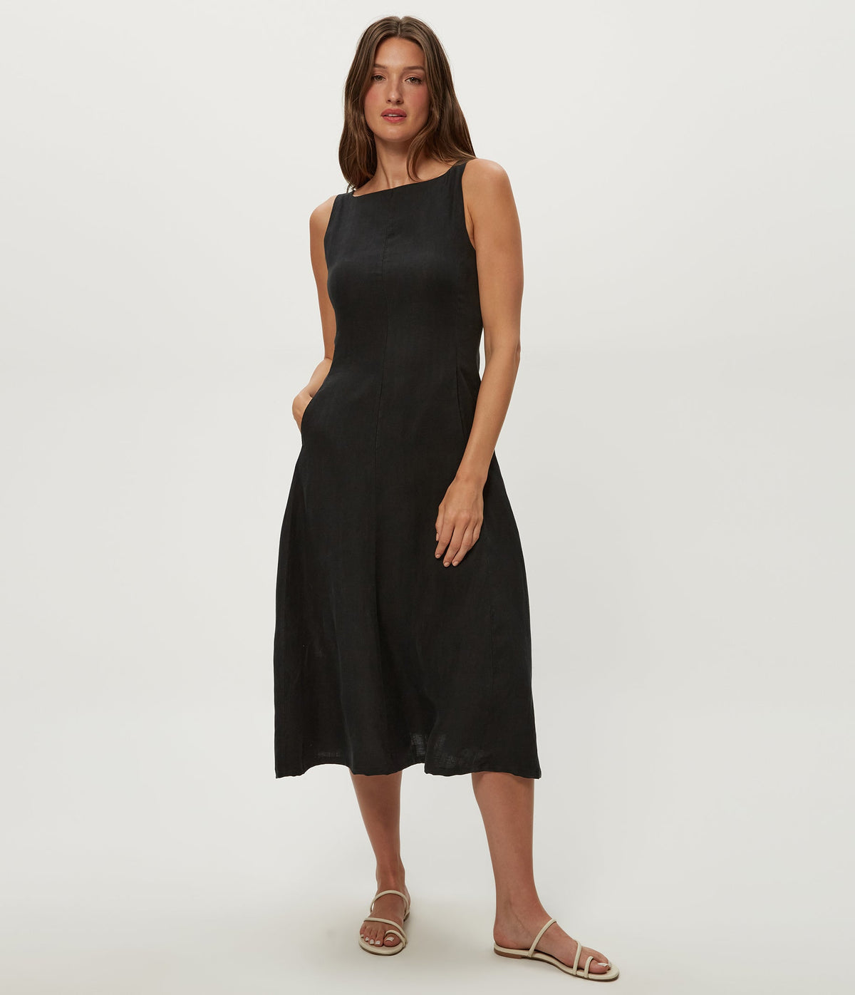 PALMIRA FIT N FLARE MIDI DRESS
