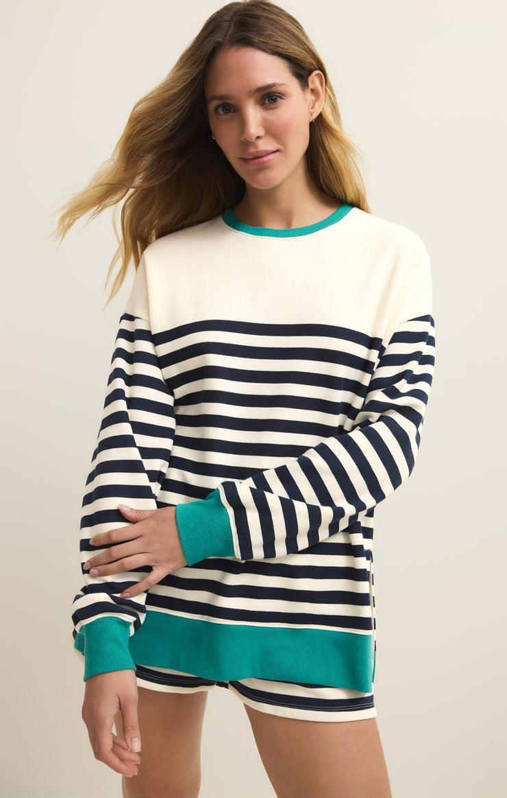 LAYER UP STRIPE SWEATSHIRT