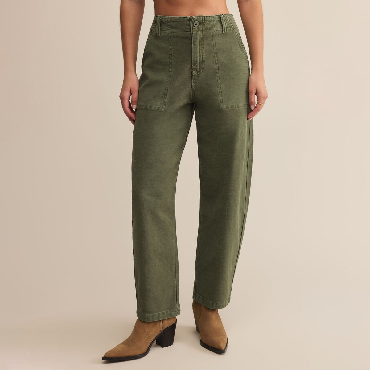 OLIVE TWILL PANTS