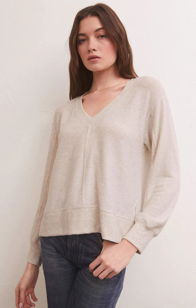 WILDER CLOUD V-NECK LONG SLEEVE TOP