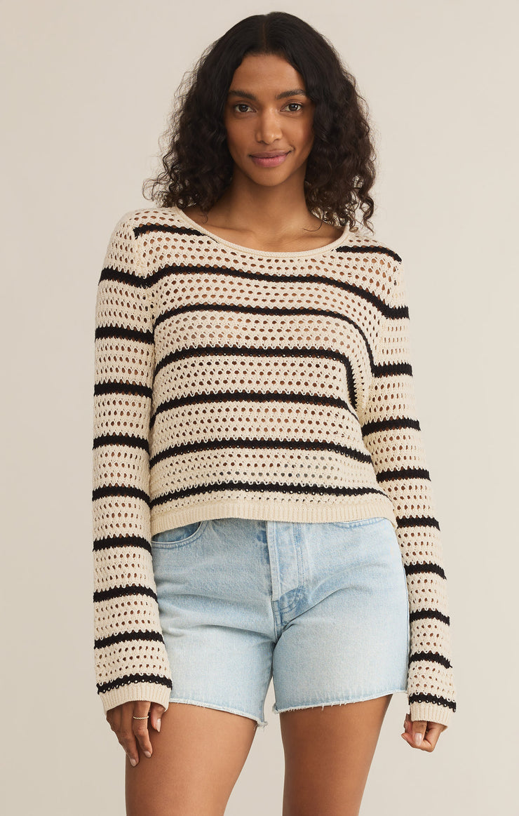 KIT CROCHET STRIPE SWEATER