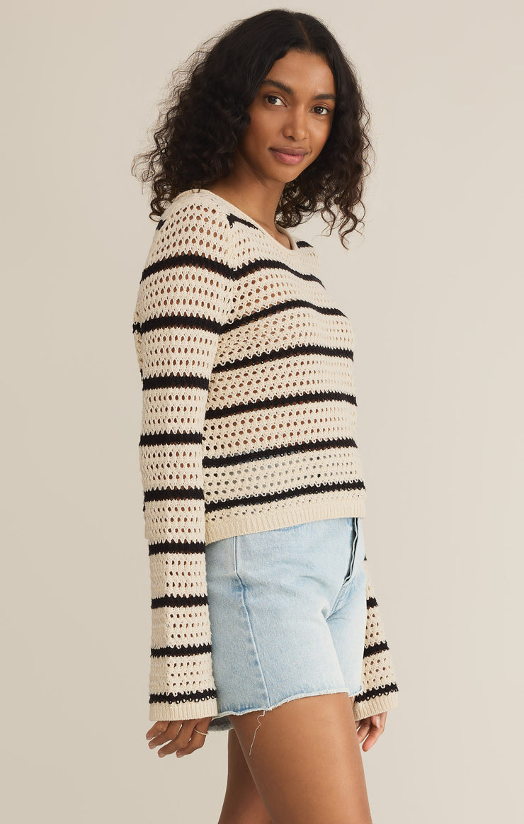 KIT CROCHET STRIPE SWEATER