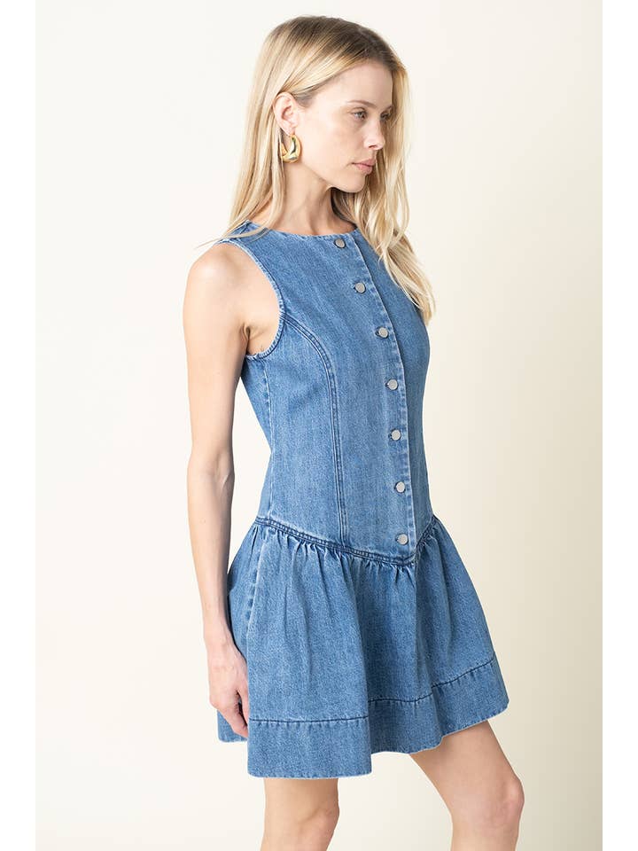 BUTTON FRONT MINI DRESS
