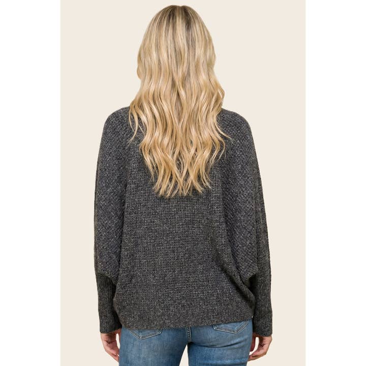 RIBBED DOLMAN CARDI