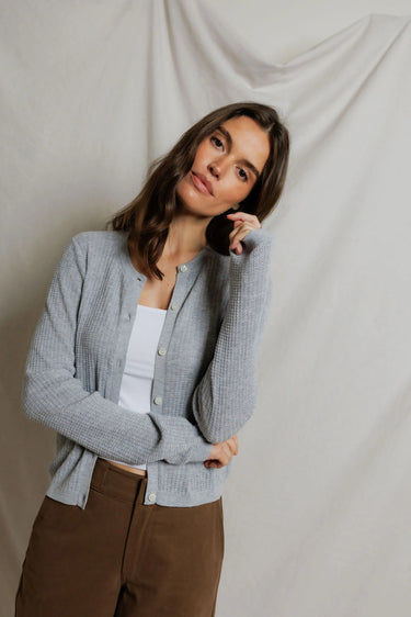 ADA POINTELLE BUTTON DOWN SWEATER