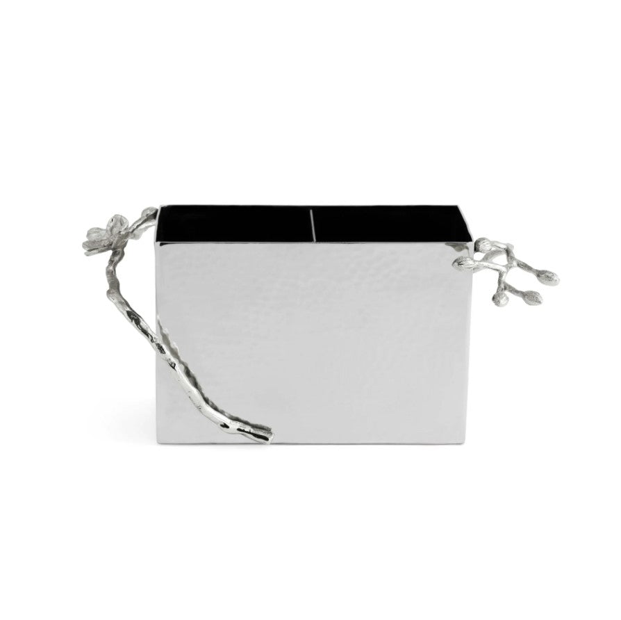 WHITE ORCHID CUTLERY CADDY