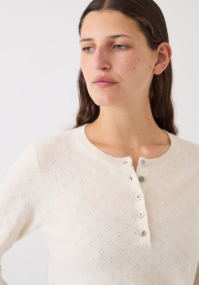 AVERY POINTELLE CASH SWEATER