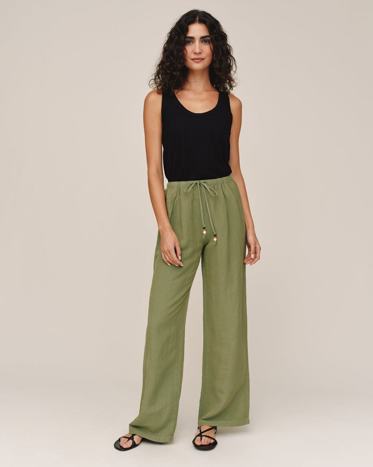 BEADED DRAWSTRING BEACH PANT