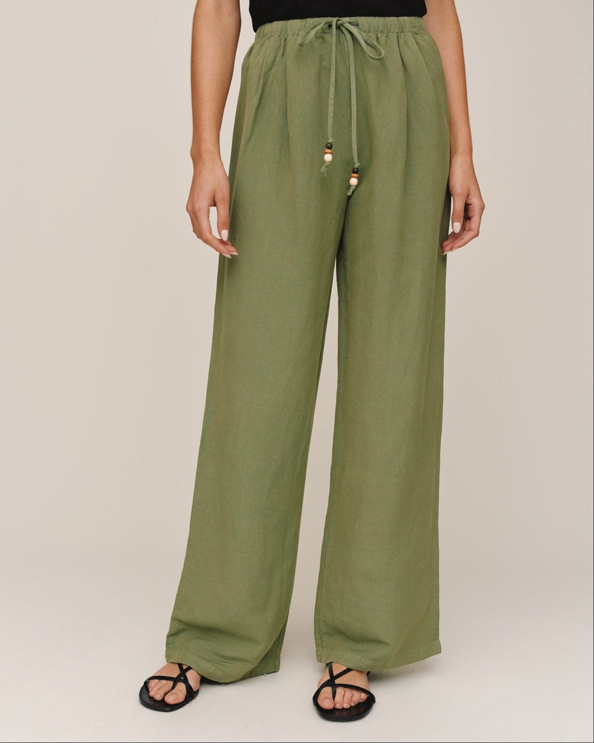 BEADED DRAWSTRING BEACH PANT