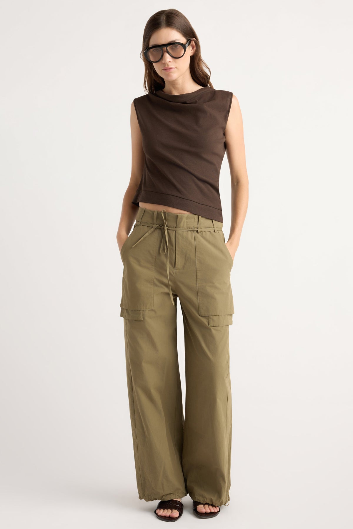 BEKAH EXPOSED POCKET COTTON PANT