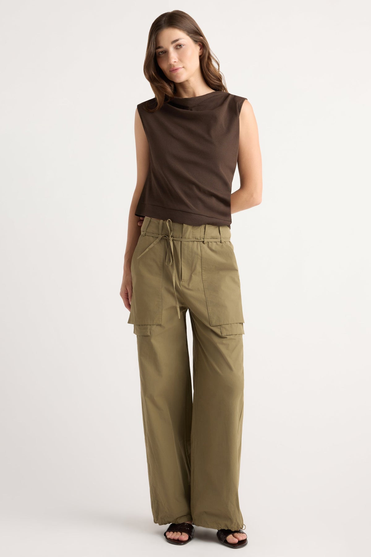 BEKAH EXPOSED POCKET COTTON PANT