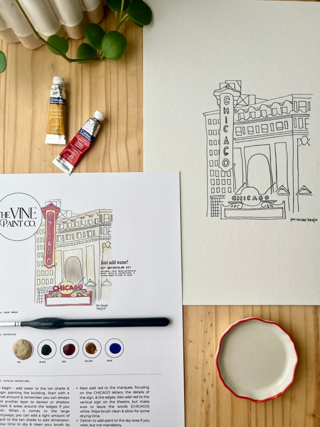CHICAGO THEATRE WATERCOLOR DIY