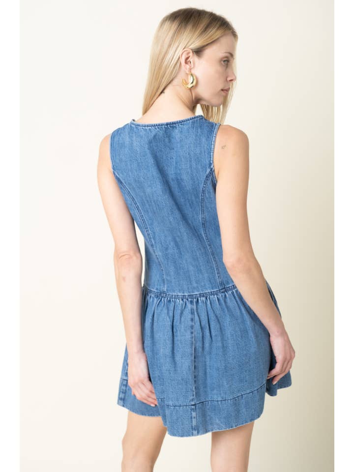 BUTTON FRONT MINI DRESS