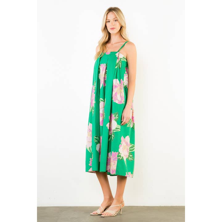 THIN STRAP FLORAL DRESS