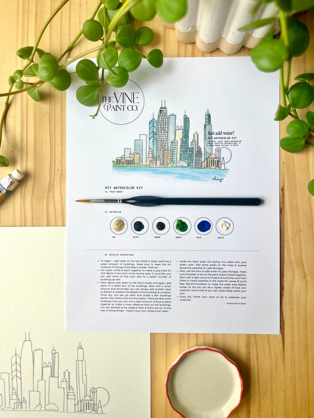 CHICAGO SKYLINE WATERCOLOR DIY