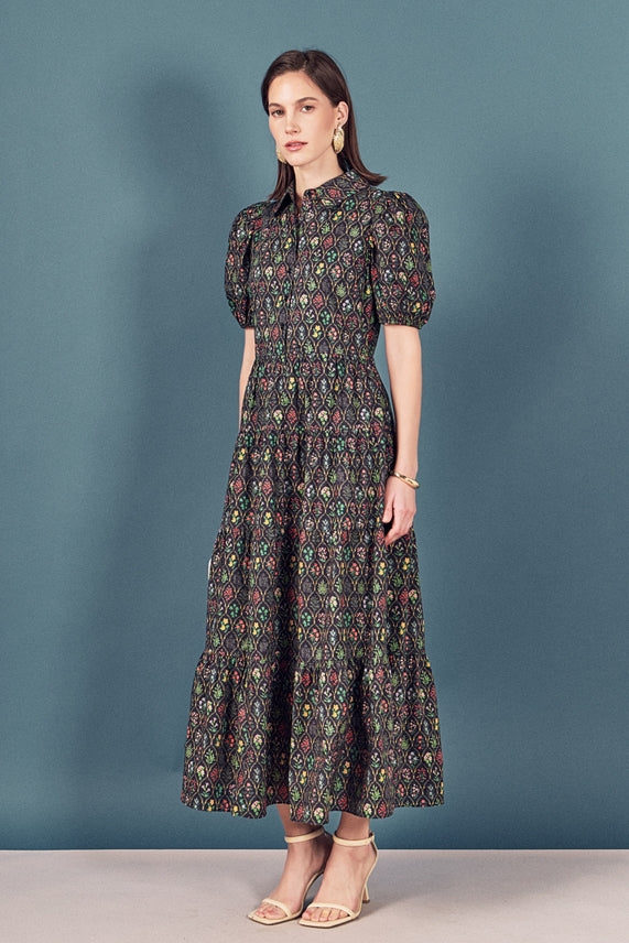 PRINT BUTTON UP MAXI