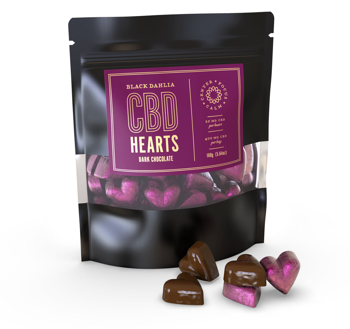 CBD DARK CHOCOLATE HEARTS