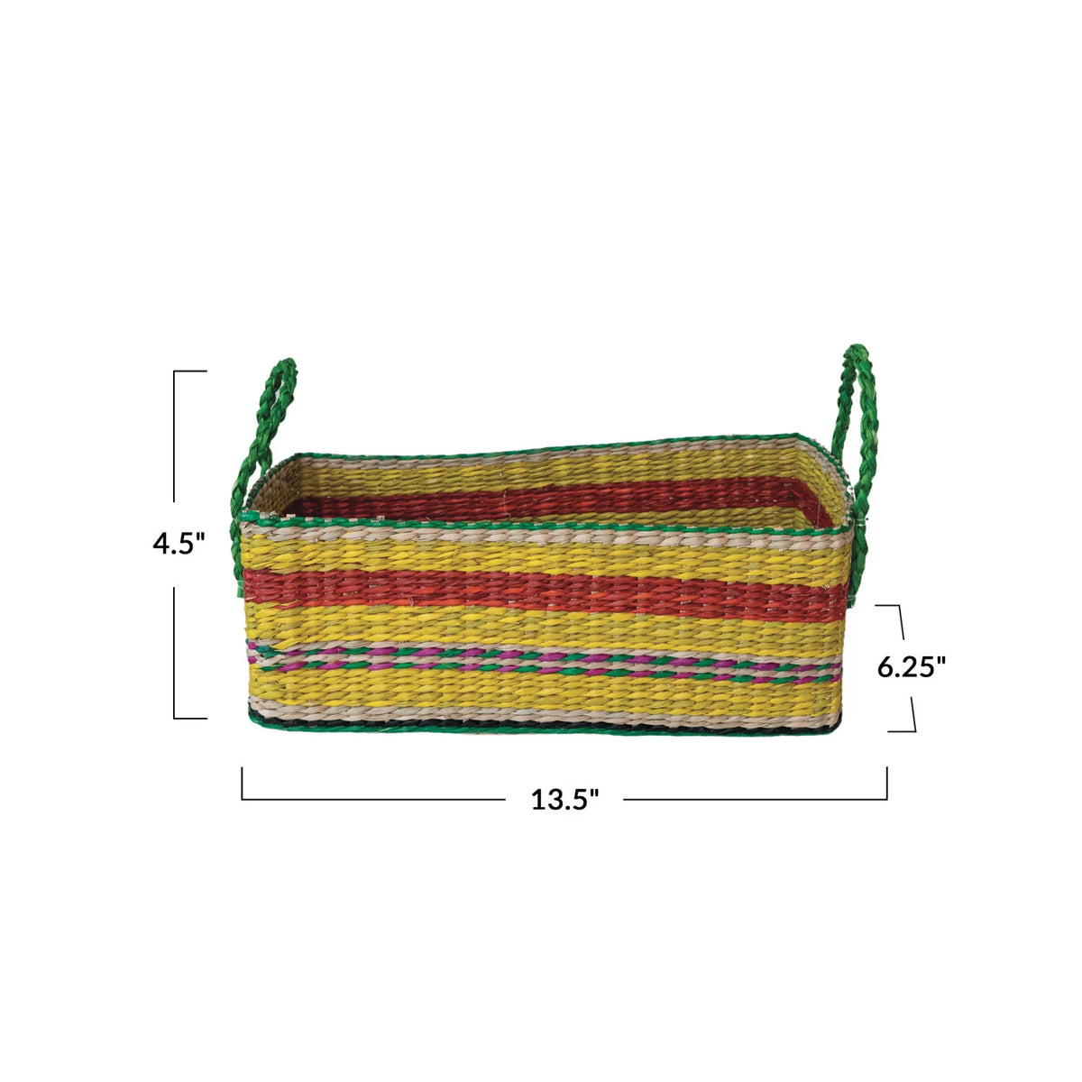 STRIPED SEAGRASS RECT BASKET