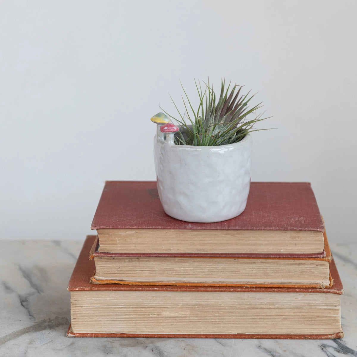 PLANTER W/MUSHROOM ON RIM