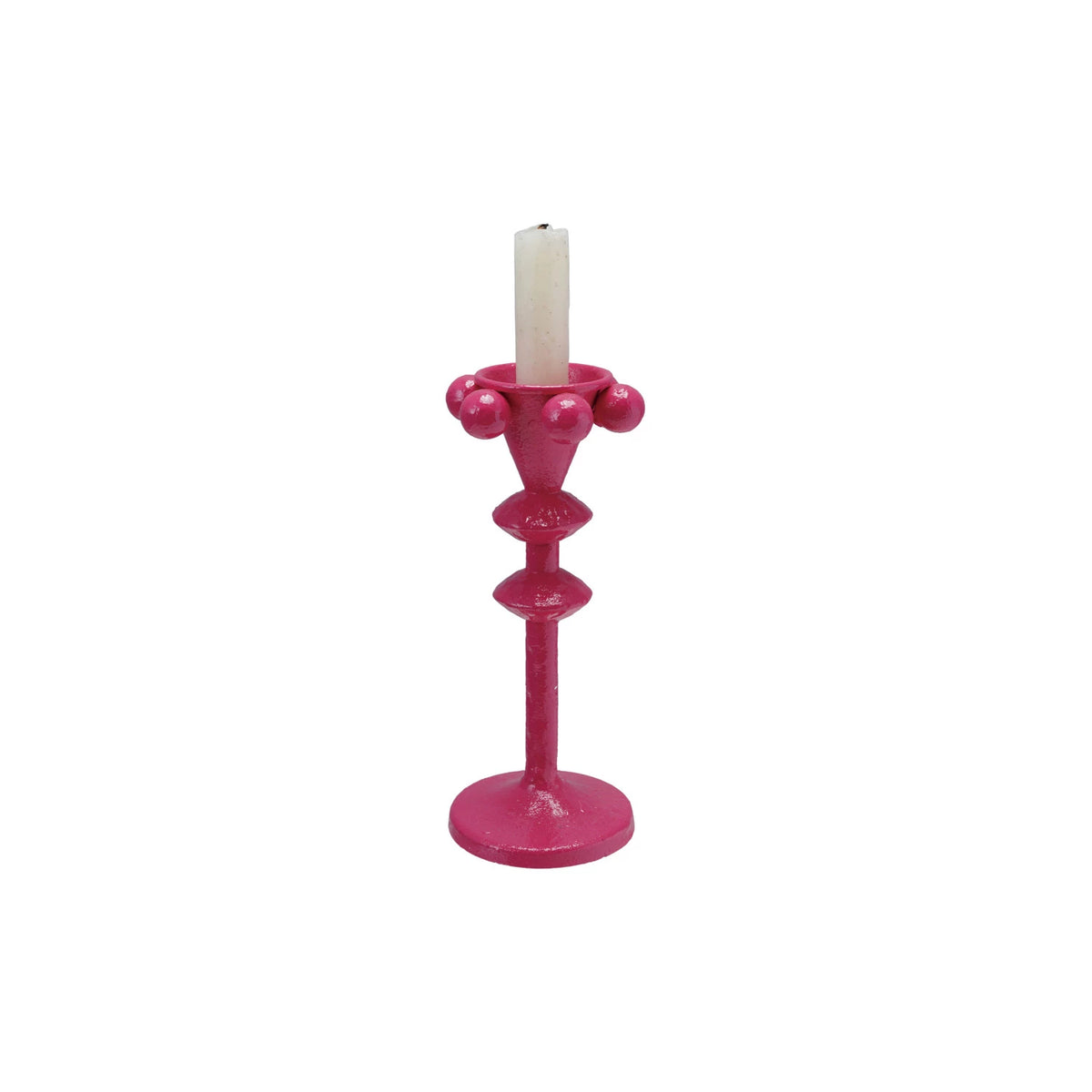 FUCHSIA TAPER HOLDER W/BALLS