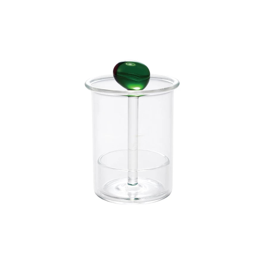 GLASS OLIVE TOOTHPICK HOLDER