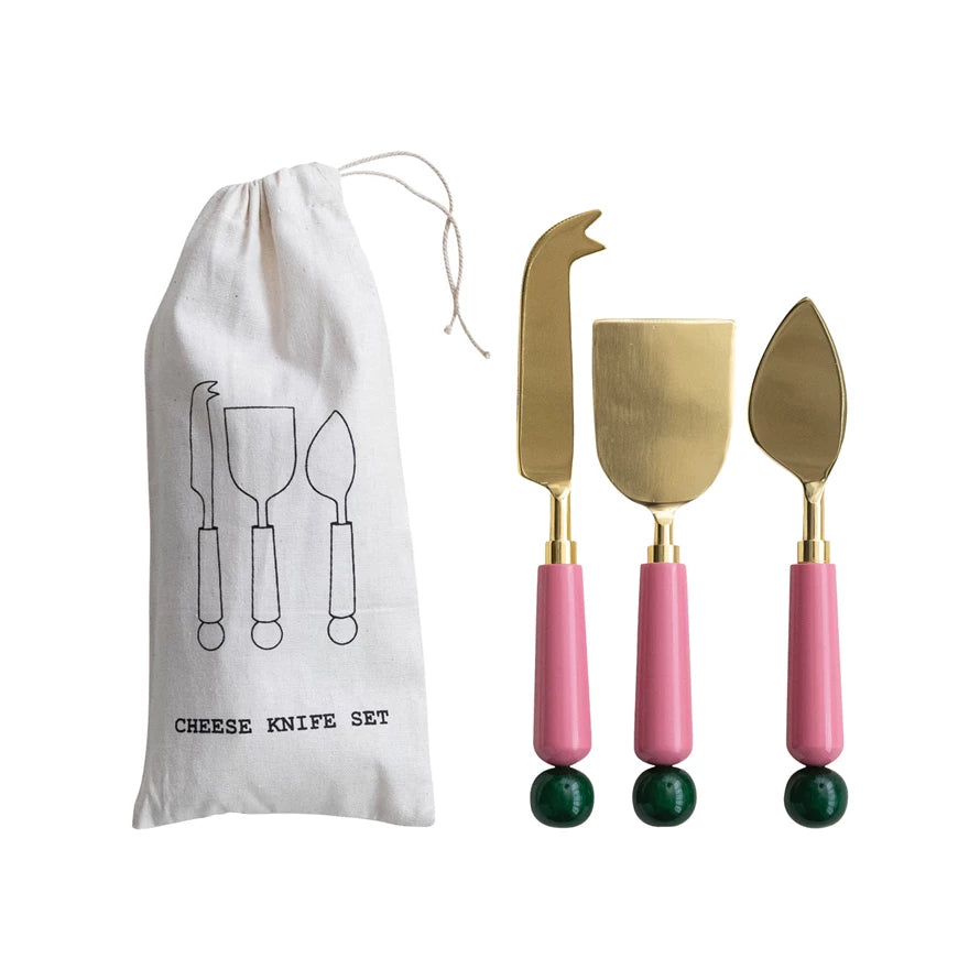 PINK RESIN CHEESE SERVERS