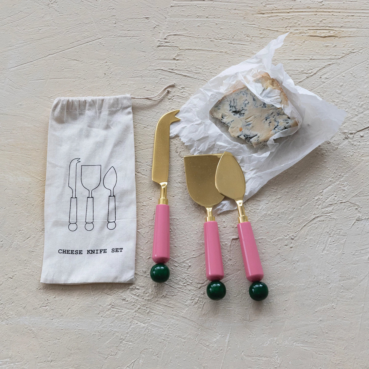 PINK RESIN CHEESE SERVERS